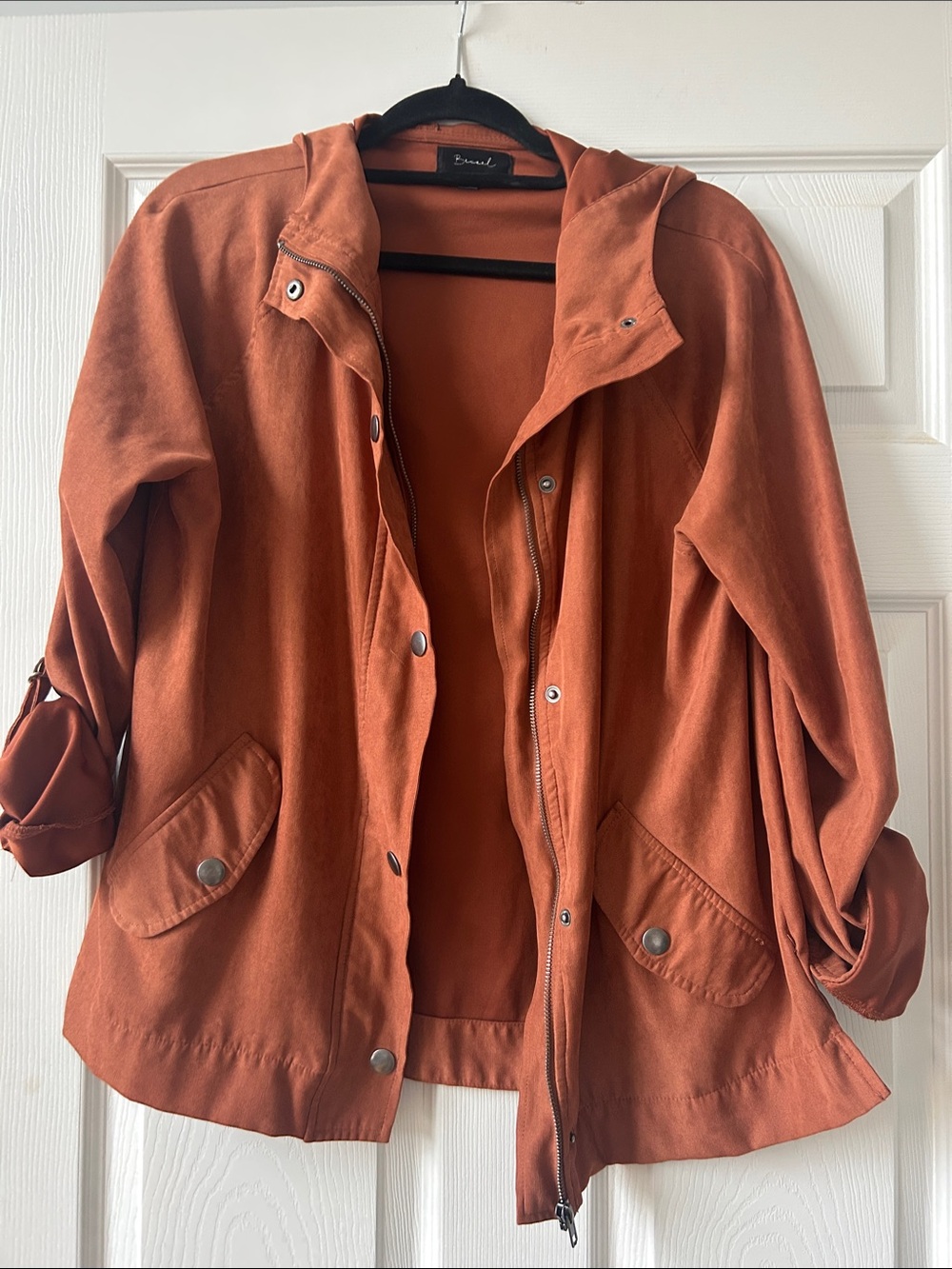 BE COOL Women's Utility Jacket in Rust Orange